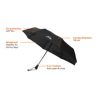 Зонт Nordic Drift Trail 23" AWARE™ RPET с автоматическим открыванием и закрыванием, UPF 50+ – детальный вид 3