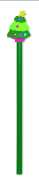 Christmas pencil with eraser, Зеленый, вариант цвета
