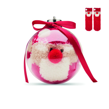 Santa socks in bauble ornament, Красный, вариант цвета