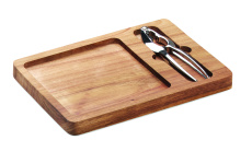 Acacia nut cracker set