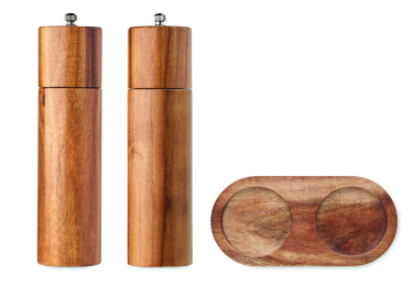 Лого трейд бизнес-подарки фото: Acacia salt & pepper grinders