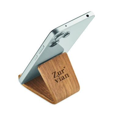 Лого трейд pекламные cувениры фото: Walnut wood phone stand