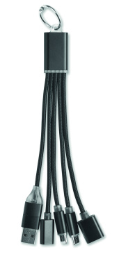 Лого трейд бизнес-подарки фото: 3-in-1 charging cable keyring