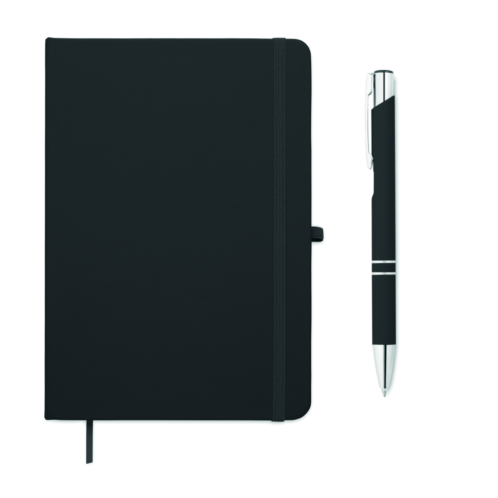 Логотрейд pекламные cувениры картинка: A5 recycled PU notebook set