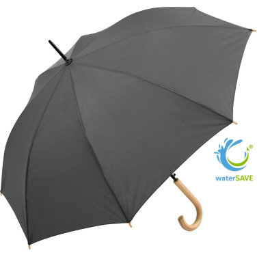 Недорогой автоматический зонт FARE ÖkoBrella с куполом из переработанного PET с логотипом, серый (waterSAVE®) – фото товара