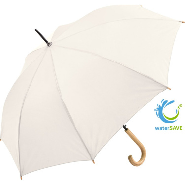 Недорогой автоматический зонт FARE ÖkoBrella с куполом из переработанного PET с логотипом, натуральный белый (waterSAVE®) – фото товара