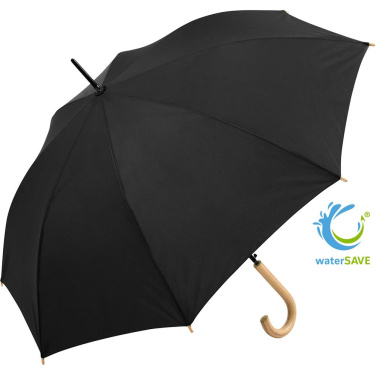 Недорогой автоматический зонт FARE ÖkoBrella с куполом из переработанного PET с логотипом, чёрный (waterSAVE®) – фото товара