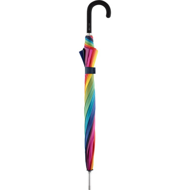 Зонт среднего размера FARE ALU light10 Colori радужных цветов с логотипом, радуга – детальный вид 4