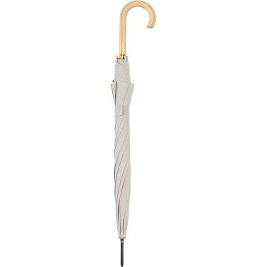 Недорогой автоматический зонт FARE ÖkoBrella с куполом из переработанного PET с логотипом, натуральный белый (waterSAVE®) – детальный вид 6