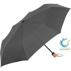 Складной зонт FARE ÖkoBrella с куполом из переработанного PET и деревянной ручкой с логотипом