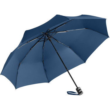 Складной зонт FARE ÖkoBrella с куполом из переработанного PET и ручкой из rABS с логотипом, тёмно-синий (waterSAVE®) – детальный вид 8