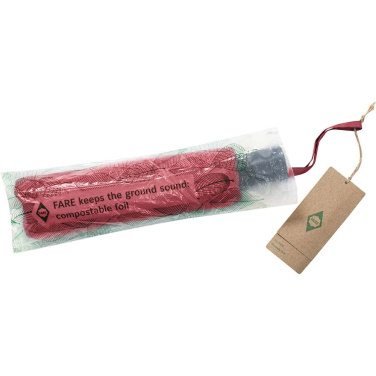 Складной зонт FARE ÖkoBrella с куполом из переработанного PET и ручкой из rABS с логотипом, красный (waterSAVE®) – детальный вид 6