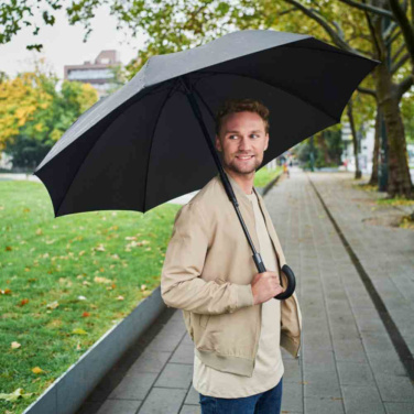 Автоматический гольф-зонт FARE® Carbon Style с ручкой под карбон с логотипом, чёрный (waterSAVE®) – детальный вид 6