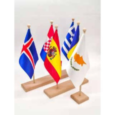 Настольная подставка из бука для диагонального флажка, 3 древка
