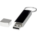Прямоугольный USB-накопитель с подсветкой, Белый / Черный / Серебристый