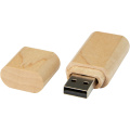 Флеш-накопитель USB 2.0 из дерева с брелоком, Светло-коричневый