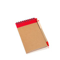 Блокнот из картона формата А6 с шариковой ручкой / Recynote A6, Темно-красный