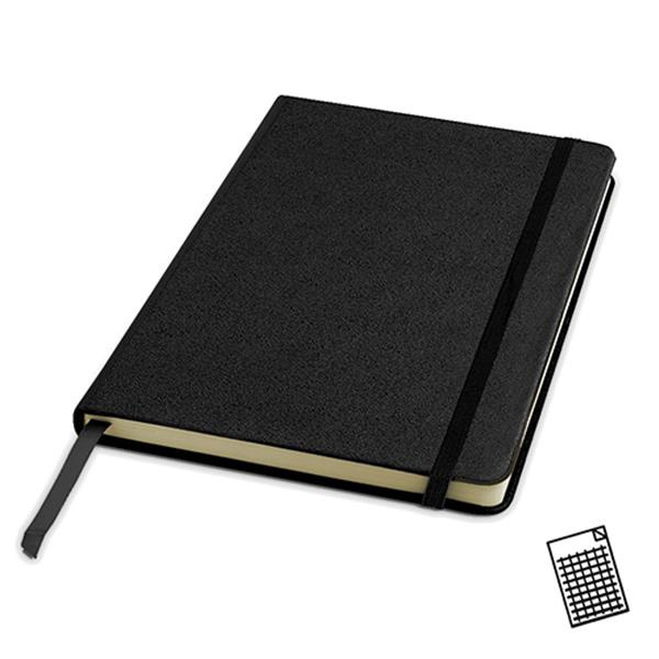 Блокнот формата А5 в квадратной обложке из картона, с карманом / Kinygrid, черный, изображение товара