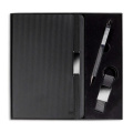 Подарочный набор - блокнот формата А5 со встроенной технологией NFC, металлическая шариковая ручка и брелок. / Set Vhilz, черный