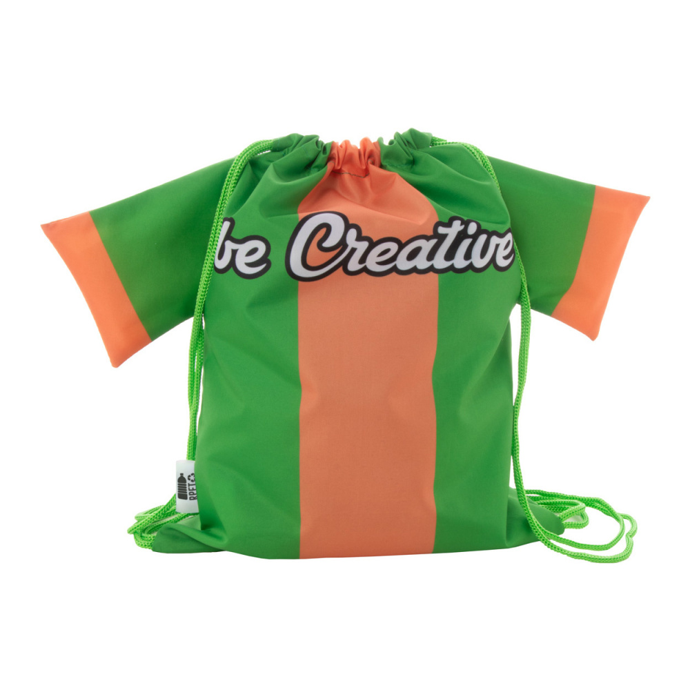 CreaDraw T Kids RPET – детская сумка на завязках на заказ, зеленый, изображение товара