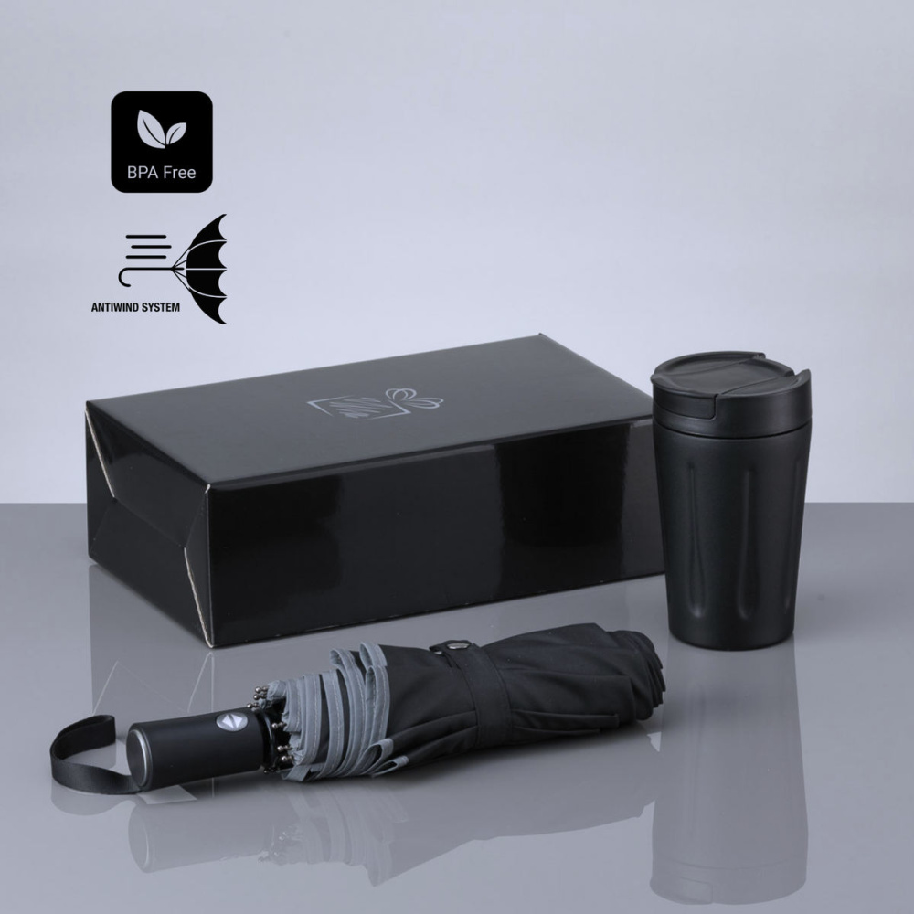 Дорожный набор: термокружка 350 мл и автоматический зонт., изображение товара