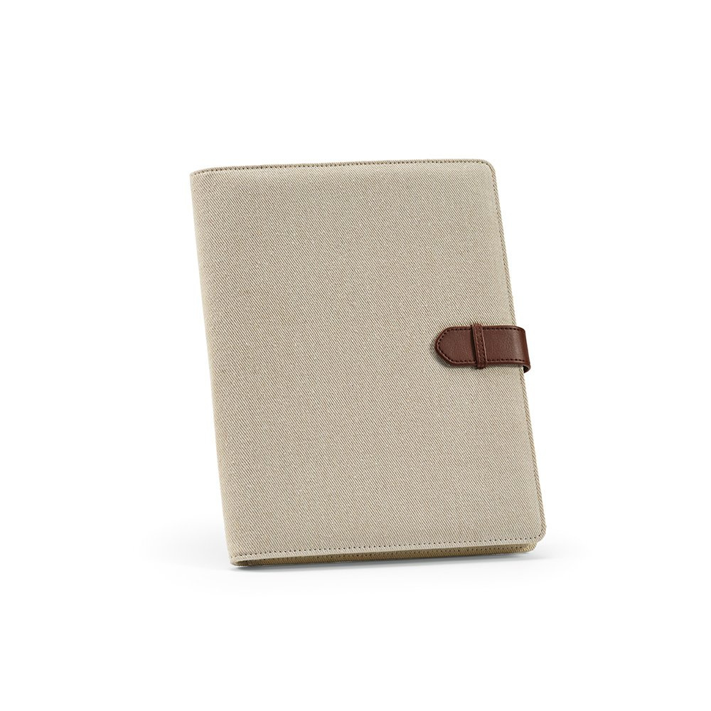 Папка Eliot формата А4 из рхлопка. Блокнот на 64 листа, сертифицированный FSC®, и застежка из рПУ., Естественный, изображение товара