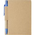 Блокнот формата примерно А7 с шариковой ручкой., светло-голубой