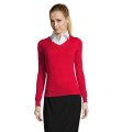 GALAXY WOMEN V-NECK SWEATER, Красный