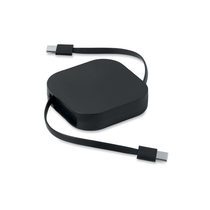 100W retractable charging cable, Черный, изображение товара (1)