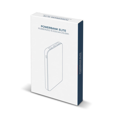 Powerbank Elite с прорезиненным покрытием, 8000 мАч, черный, изображение товара (2)