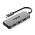 Концентратор Sitecom CN-5010 USB-C на 2 разъема USB-A + 2 разъема USB-C, серый