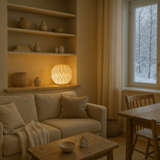 Складная светодиодная лампа Coollux Luna из бумаги, выполненная в технике оригами, 25 см.