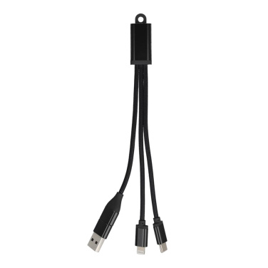 Зарядный кабель 2-в-1: USB-A/C — USB-C и Lightning, алюминиевый корпус, черный, изображение товара (2)