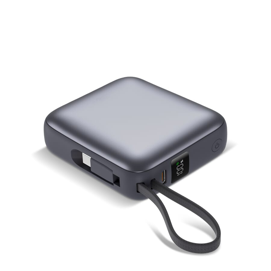 Powerbank Nova 22.5W Power Delivery со встроенным кабелем, 10000 мАч, темно-серый, изображение товара (1)