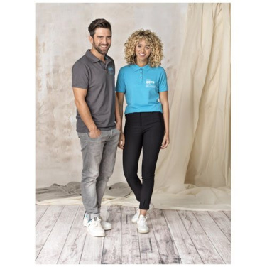 Beryl short sleeve men's organic recycled polo, Сплошной черный, XS, изображение товара (3)