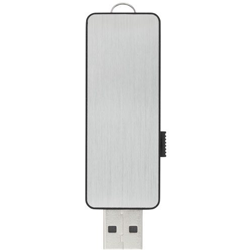 USB-накопитель с подсветкой белого цвета – сплошной черный / Серебряный / Белый, 32GB, изображение товара, Черный / Серебристый / Белый (1)