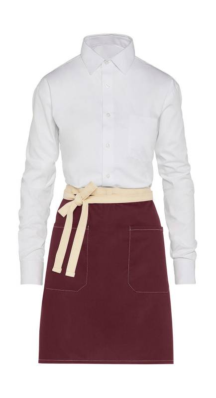 SANTORINI - Контрастный бистро-фартук с карманом, цвет: бордовый - SG Accessories - BISTRO, Бургундия (1)