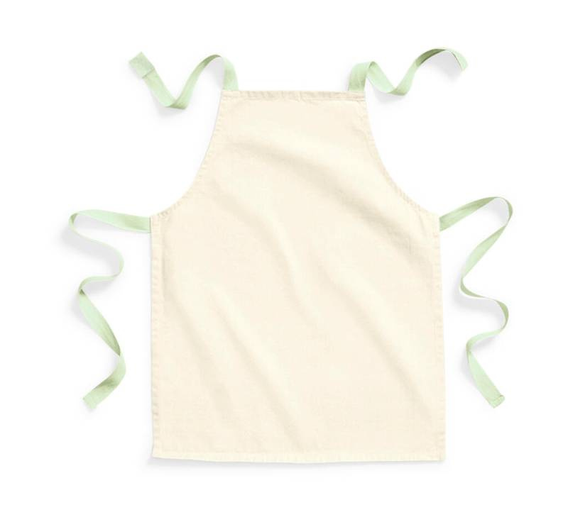 Детский фартук для рукоделия из хлопка, произведенного в соответствии с принципами справедливой торговли., Натуральный/Фисташковый - Westford Mill (1)