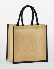Мини-подарочный мешочек из натурального крахмального джута, цвет: натуральный/чёрный