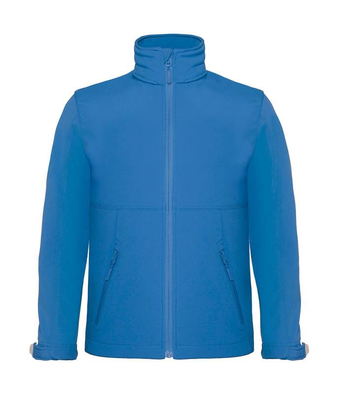 Детская куртка-софтшелл с капюшоном, Лазурный синий – B&C Outerwear (1)