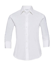 Женская рубашка приталенного кроя с рукавом 3/4, не требующая сложного ухода.