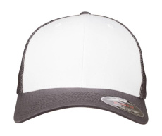 Цветная передняя часть из сетчатого материала Flexfit, цвет: тёмно-серый/белый/тёмно-серый