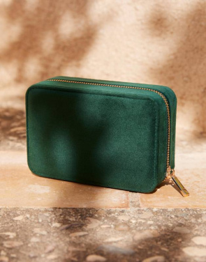 Бархатная дорожная шкатулка для украшений, Лунный камень – Bagbase (3)