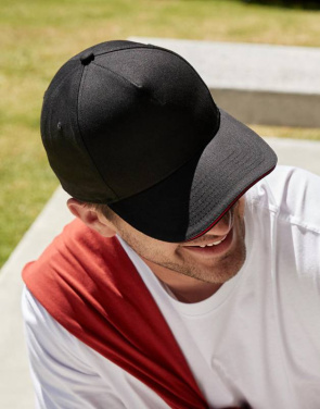 EarthAware® Класс. Органический хлопок, 5-панельный сэндвич-кепка, Классический красно-белый – Beechfield (3)