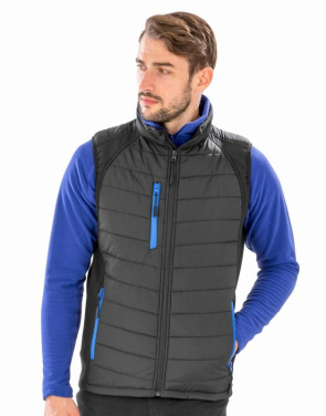 Жилет Compass из мягкой подкладки, Черный/Салатовый – Result Recycled (2)