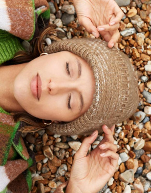 Вязаная шапка-бини крупной вязки, Облачная дымка – Beechfield (3)