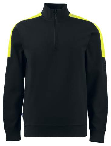 2128, HALF ZIP – свитшот, Черный/Желтый - ProJob (1)