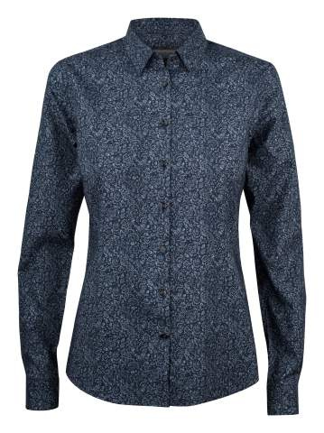 IB37 Poplin Woman – рубашка, темно-синий цветочный узор - J.Harvest & Frost (1)