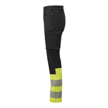 2328 Service Stretch Hi-Vis – брюки, Черный/Желтый – Jobman (2)