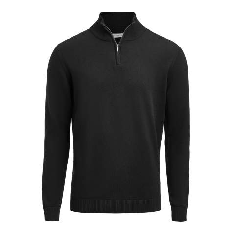 Ashland Halfzip – вязаный свитер (унисекс), Черный – James Harvest (1)